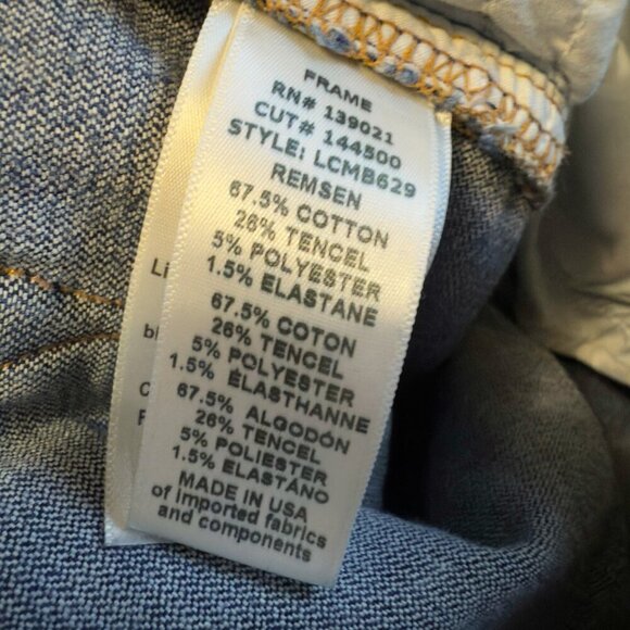 FRAME Le Crop Mini Boot Cropped Boot cut Flared Remsen Blue‎ Denim Jeans Size 25 - Picture 8 of 11